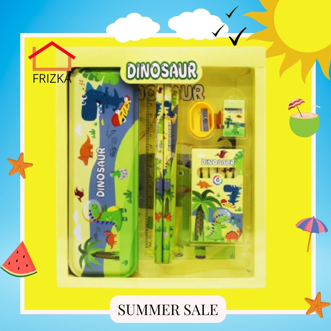 Cartoon Themed Stationery Kit: Vibrant Pencils, Pens, Erasers, Sharpeners, Crayons