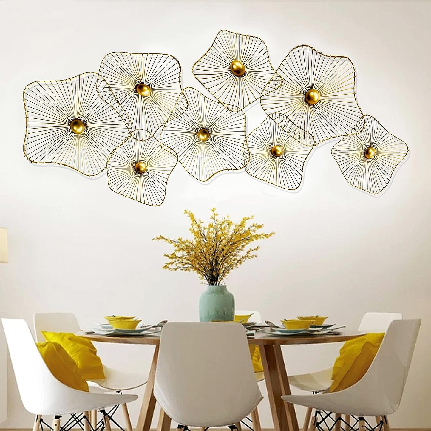 Gold Metal Wall Art (Set of 8)