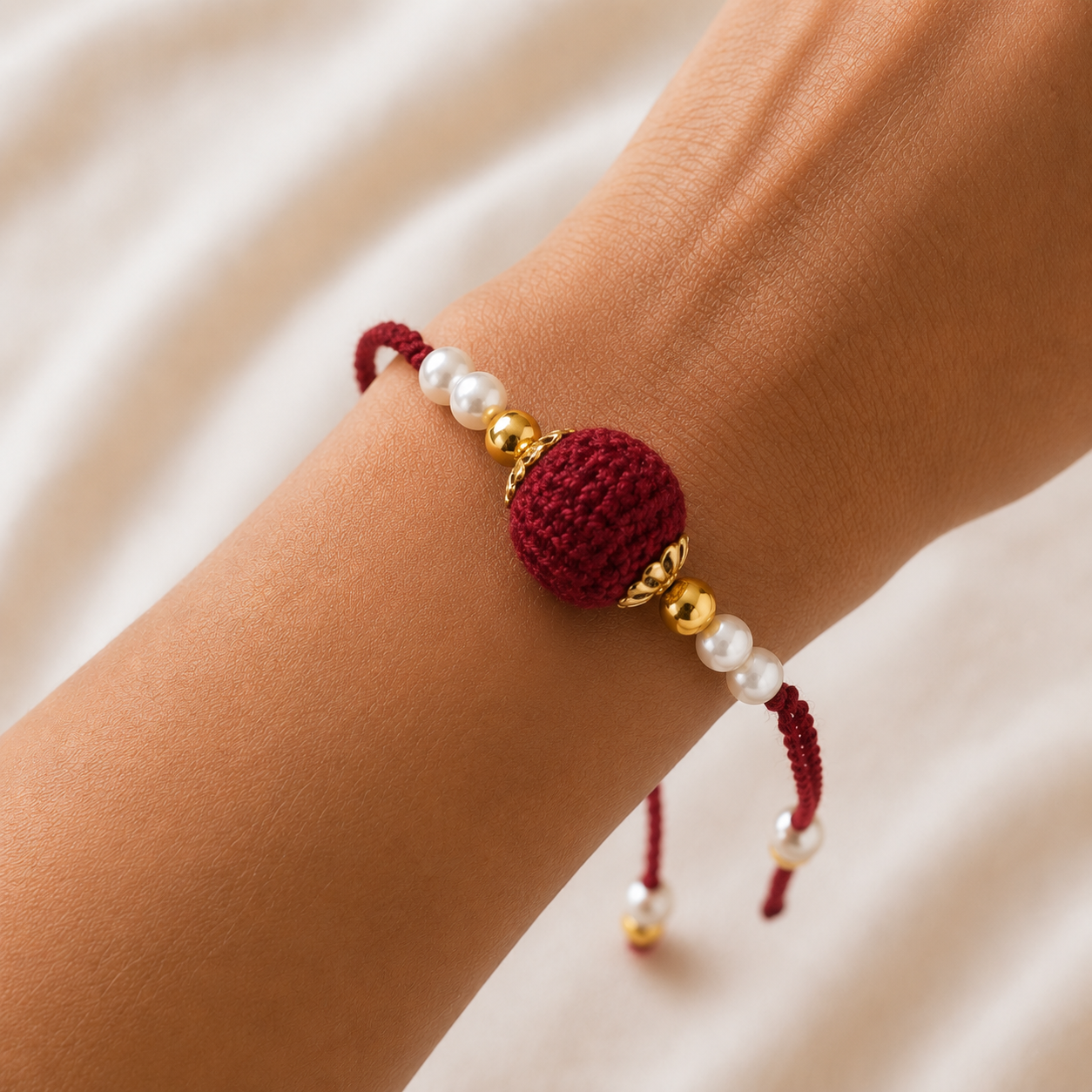 Handmade Crochet Rudraksha Rakhi Set of 2