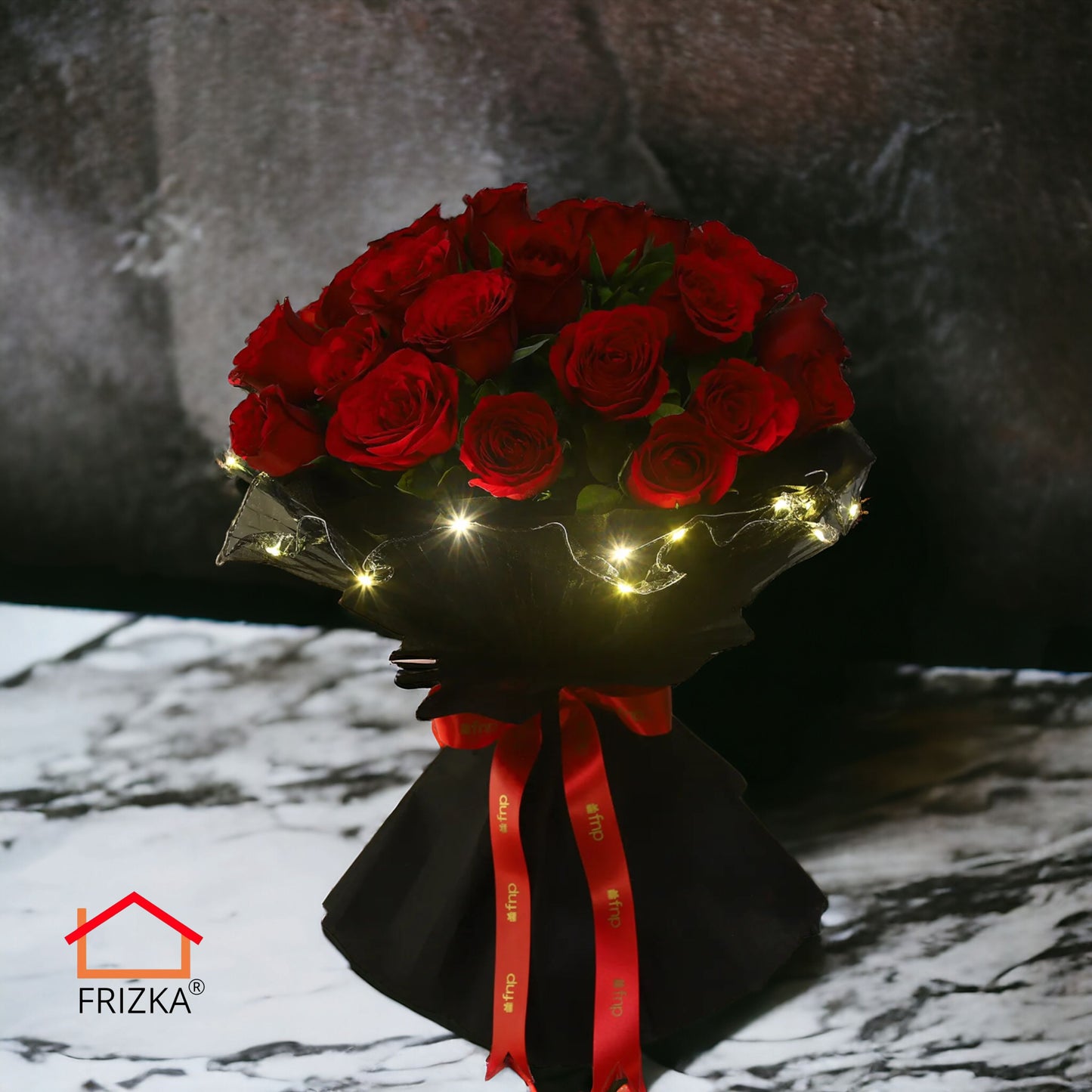 Fresh Red Roses Bouquets (20 Flowers) with LED lights