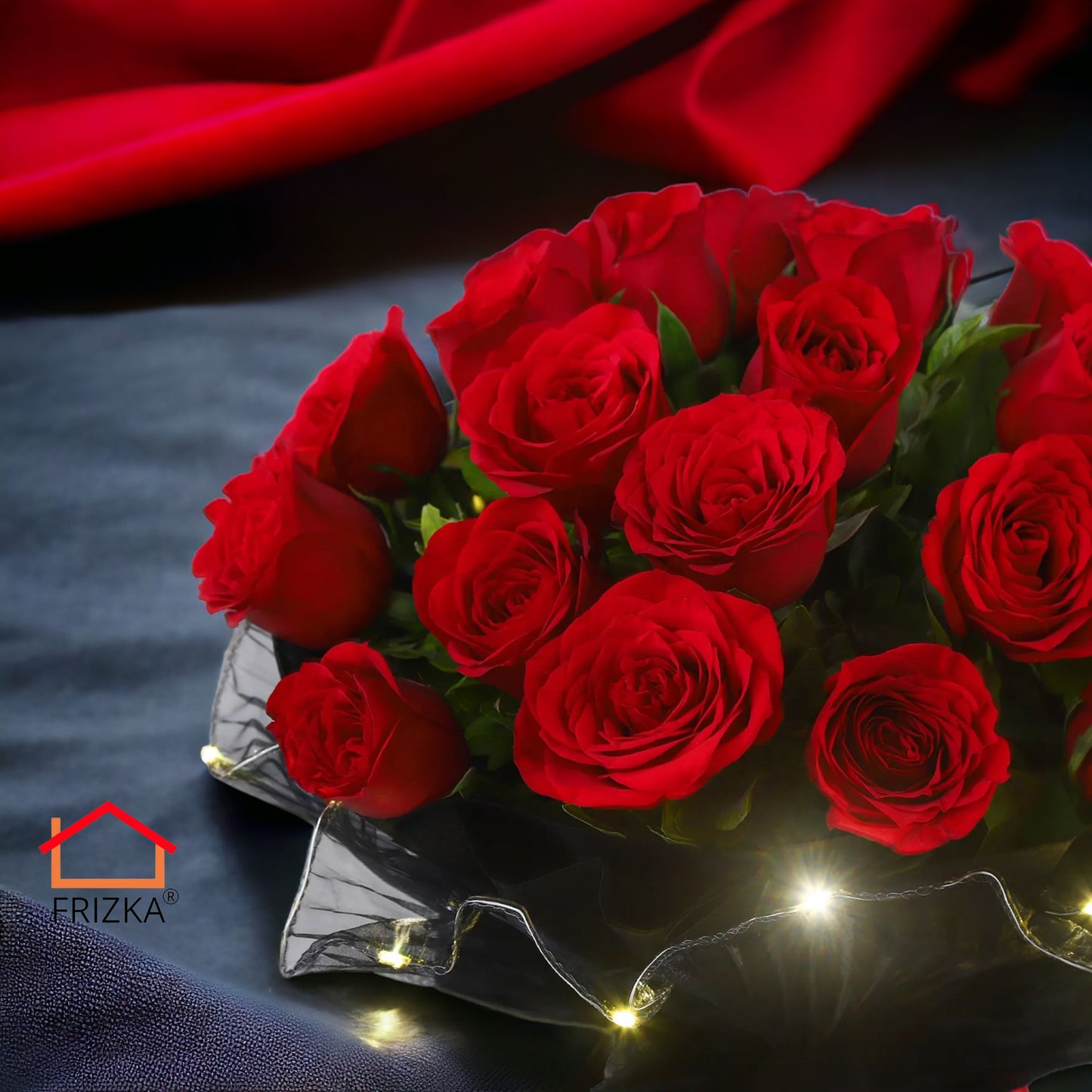 Fresh Red Roses Bouquets (20 Flowers) with LED lights
