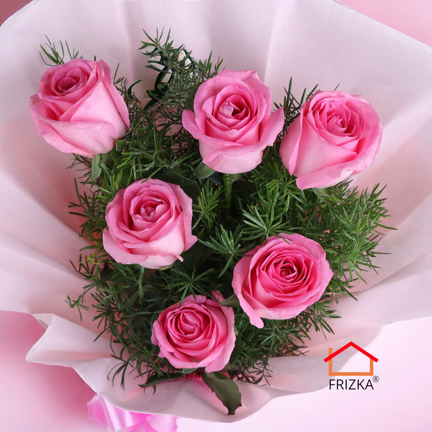 FRIZKA 6 Pink Roses Bunch