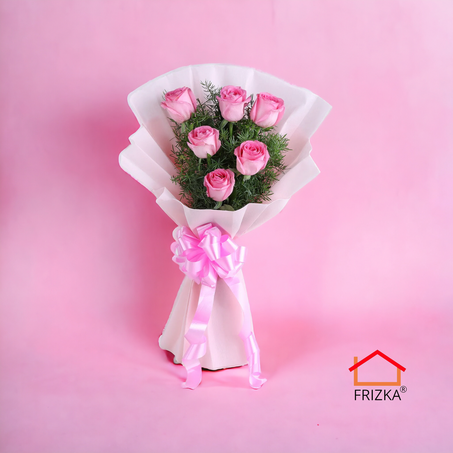 FRIZKA 6 Pink Roses Bunch