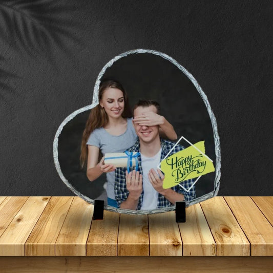 Personalized Happy Birthday Heart Rock Tile