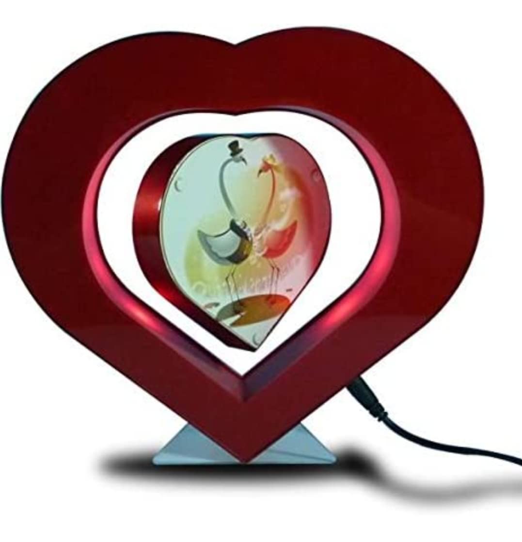 Personalized Rotating Heart Frame with Light