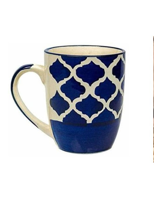 Blue Moroccan Design Coffee Mugs - Set of 2