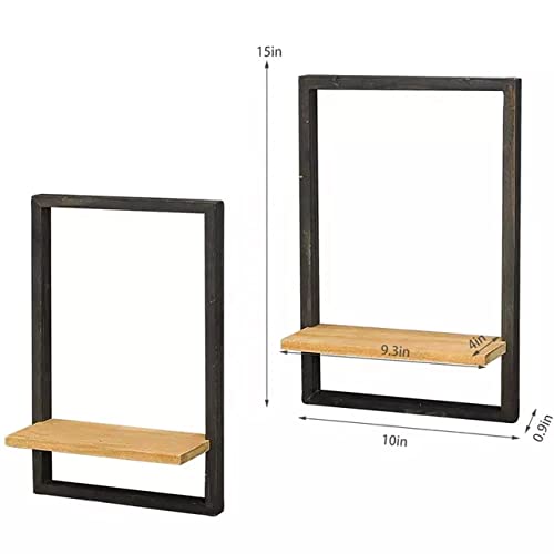 Wooden Shelves with Frame - Set of 2