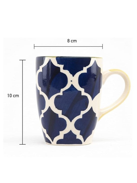 Blue Moroccan Design Coffee Mugs - Set of 2