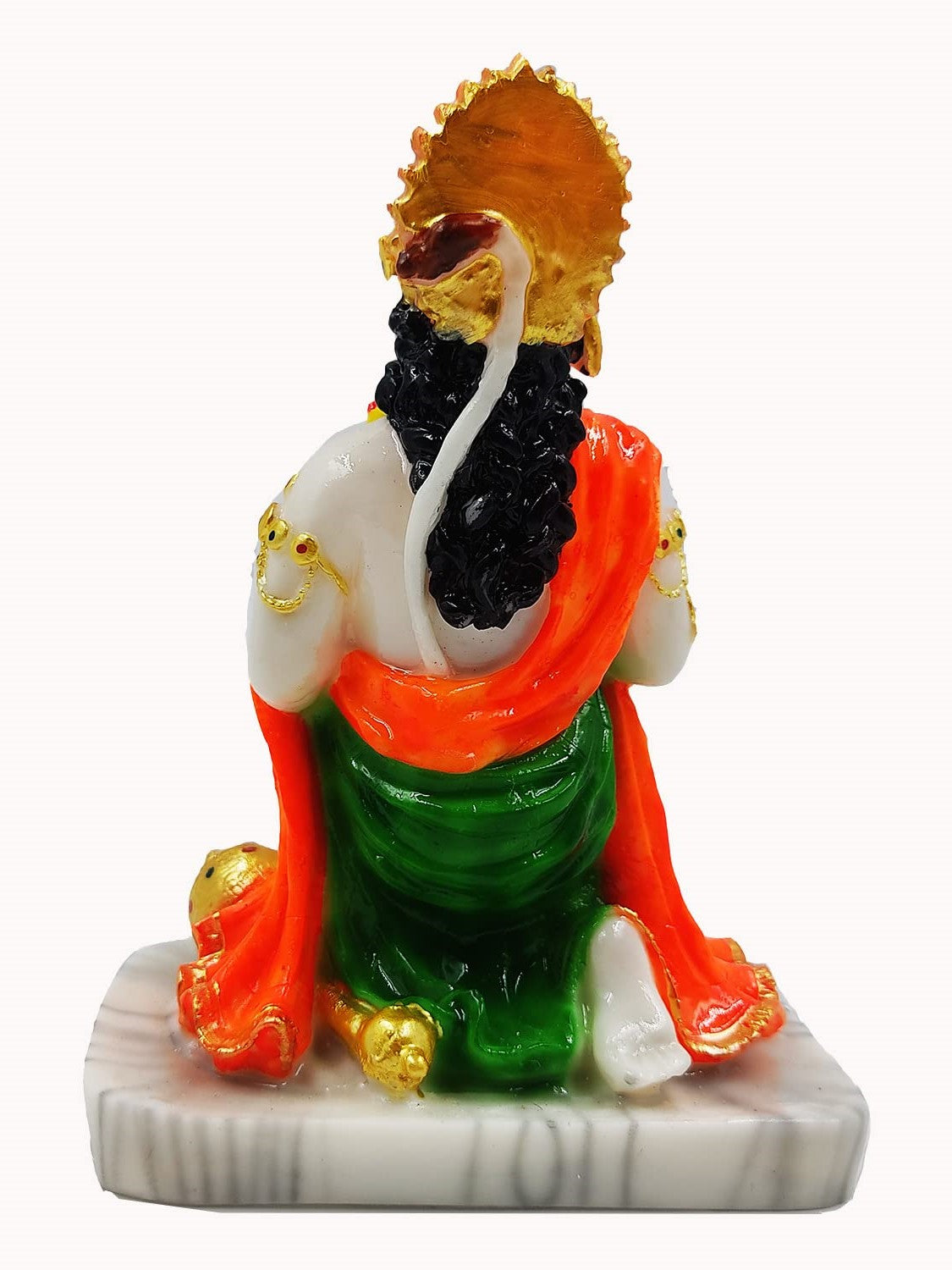Frizka Elegant Lifestyle Marble Hanuman Ji Idol, Bajrang Bali Murti Religious Gift Car Office Home Decor Decorative Showpiece