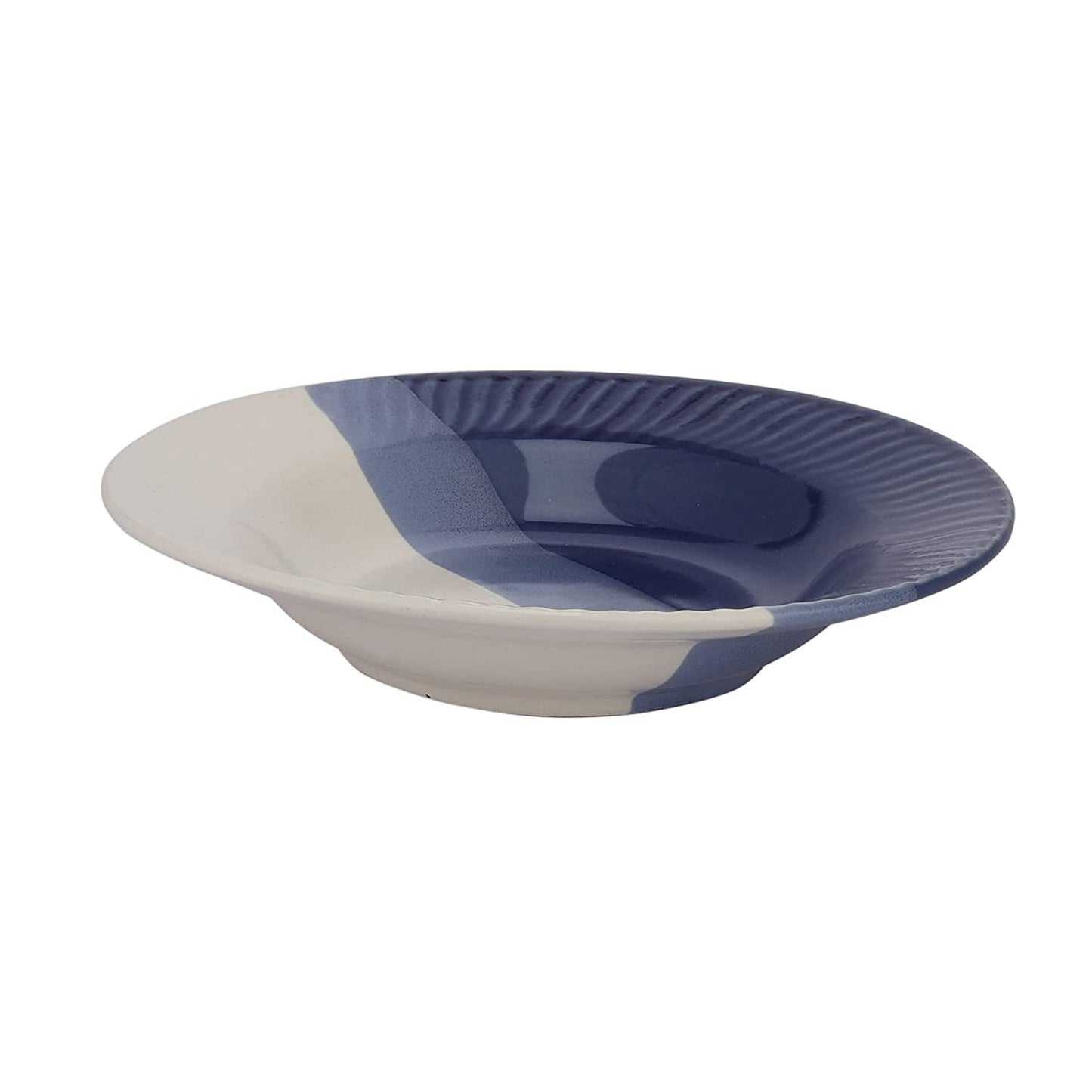 Ceramic Blue and White Pasta Plate- 1 Piece