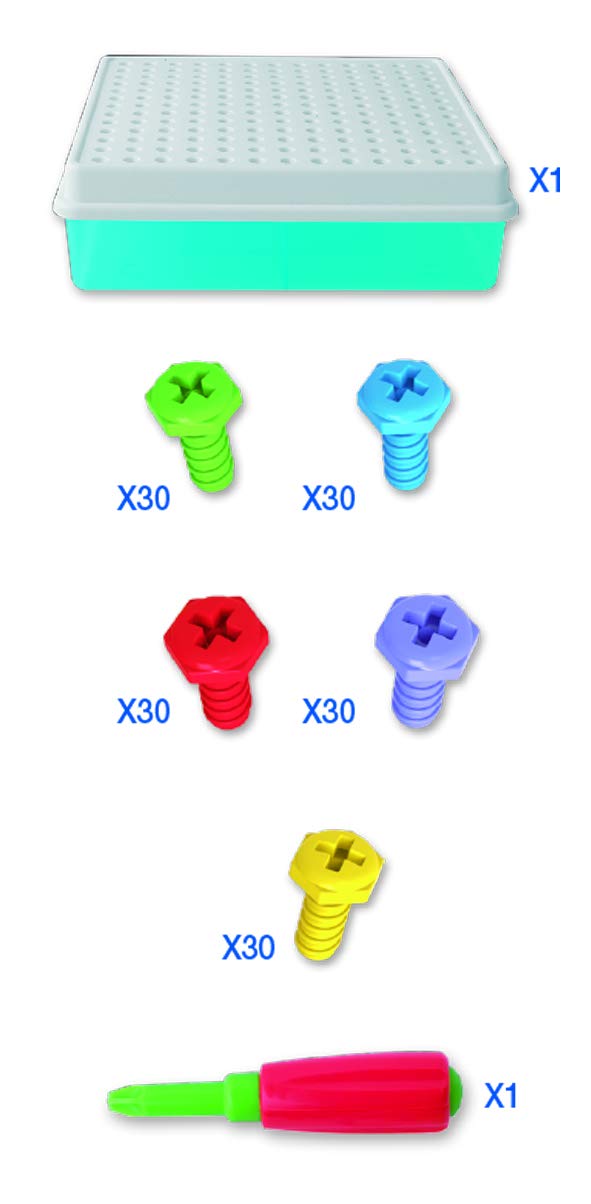Imagi Builder-Mosaic Screw Designs Activity Toy- 152 Pieces