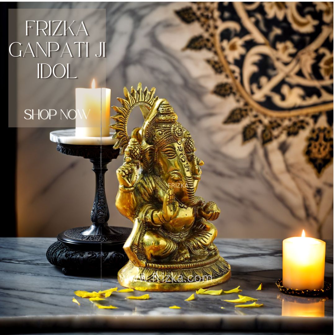 Frizka Metallic Ganpati and Laxmi Idol