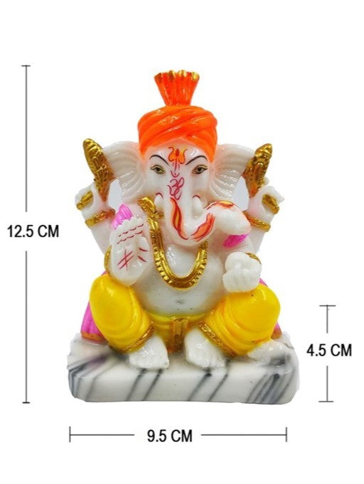 Chowki Lord Ganpati Idol in Pagdi