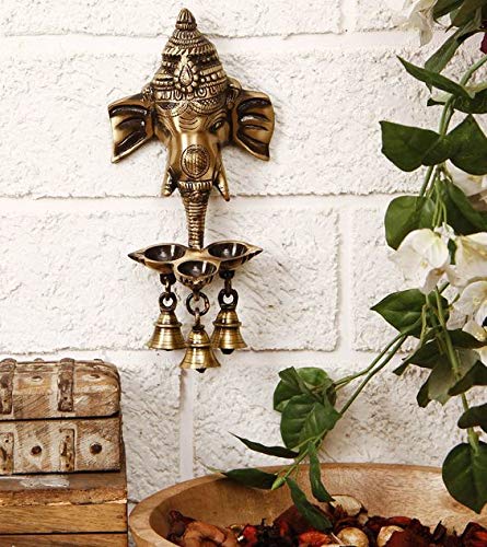 Ganesha Deepak with Bell Brass Wall Hanging