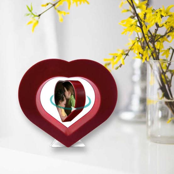 Personalized Rotating Heart Frame with Light