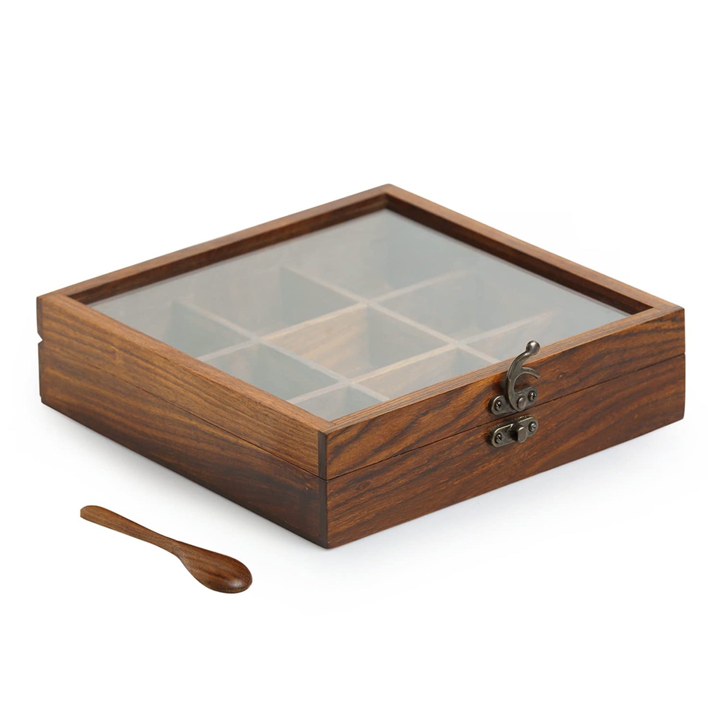 Spice Box – 9 Square Containers with a Spoon
