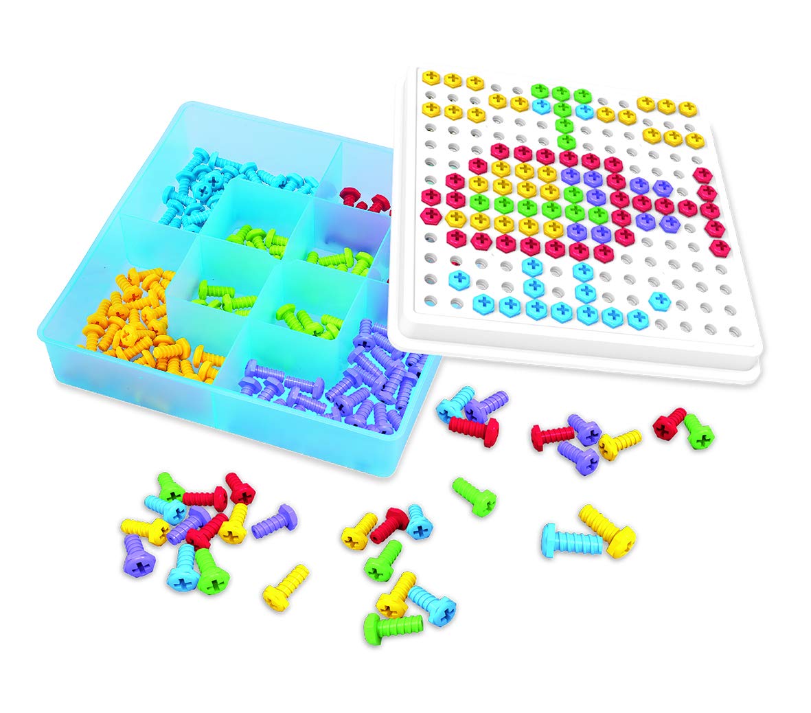 Imagi Builder-Mosaic Screw Designs Activity Toy- 152 Pieces