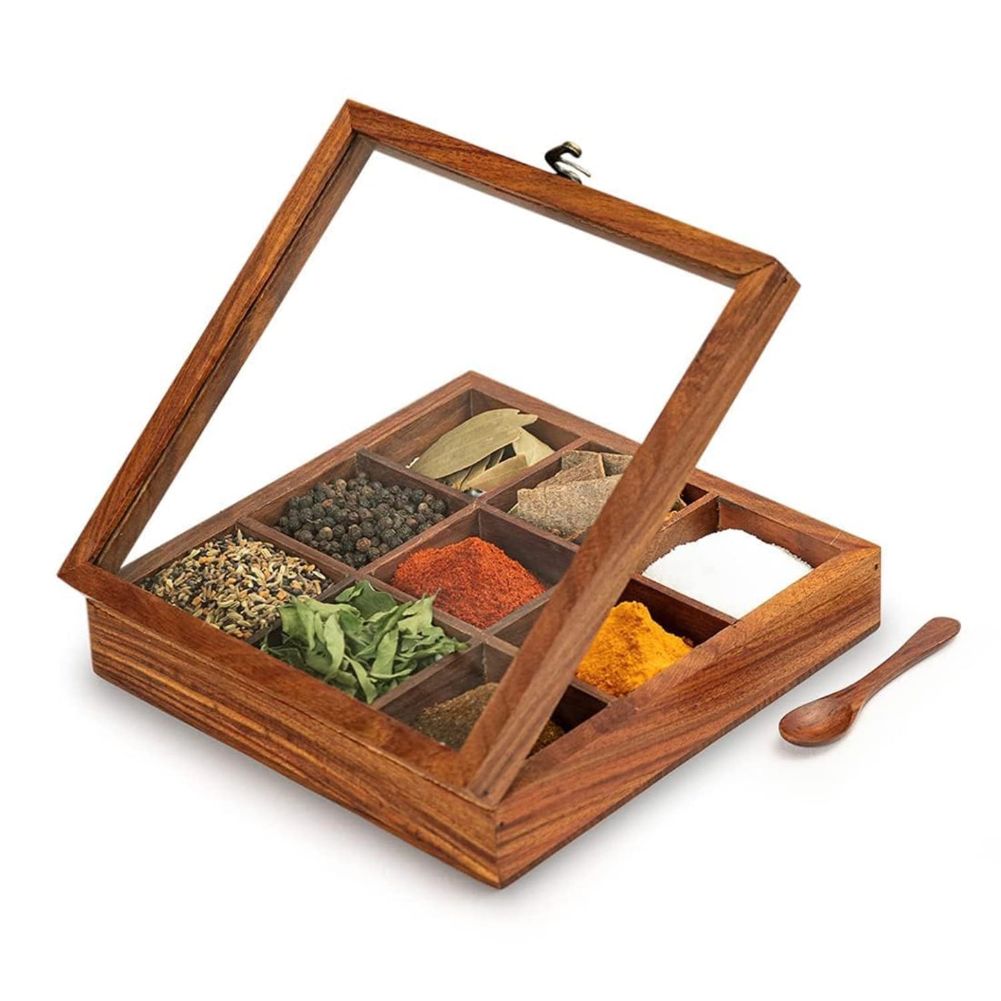 Spice Box – 9 Square Containers with a Spoon