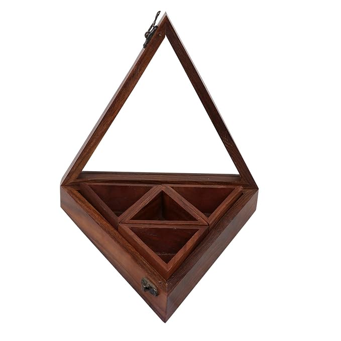 Spice box – Triangular with a Spoon