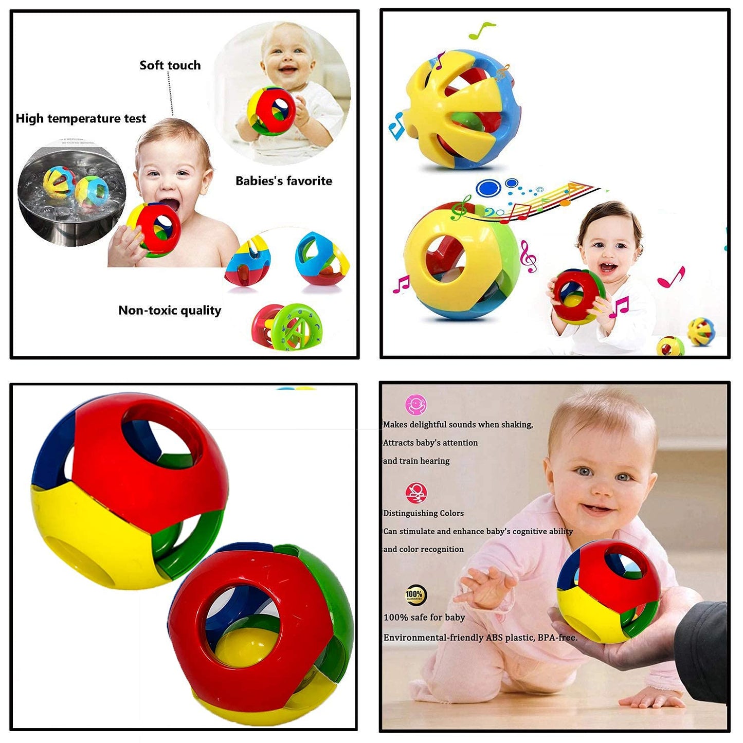 Baby Shake and Grab Musical Jingle Rattle Ball for Kids