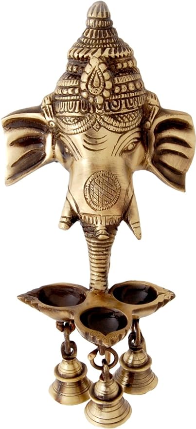 Ganesha Deepak with Bell Brass Wall Hanging