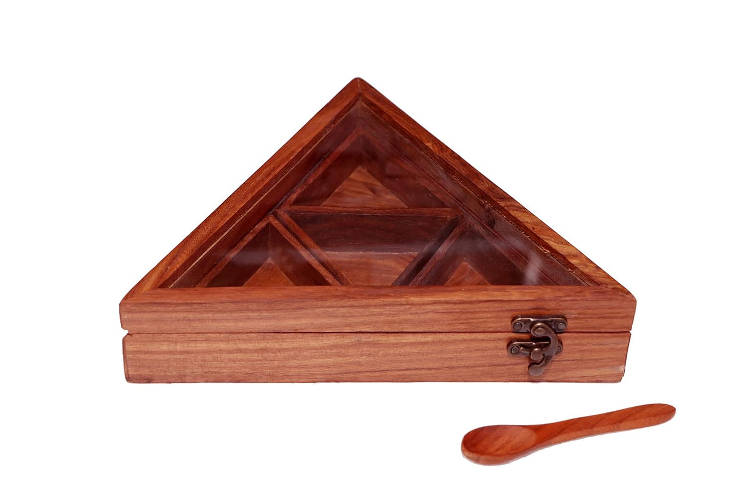 Spice box – Triangular with a Spoon