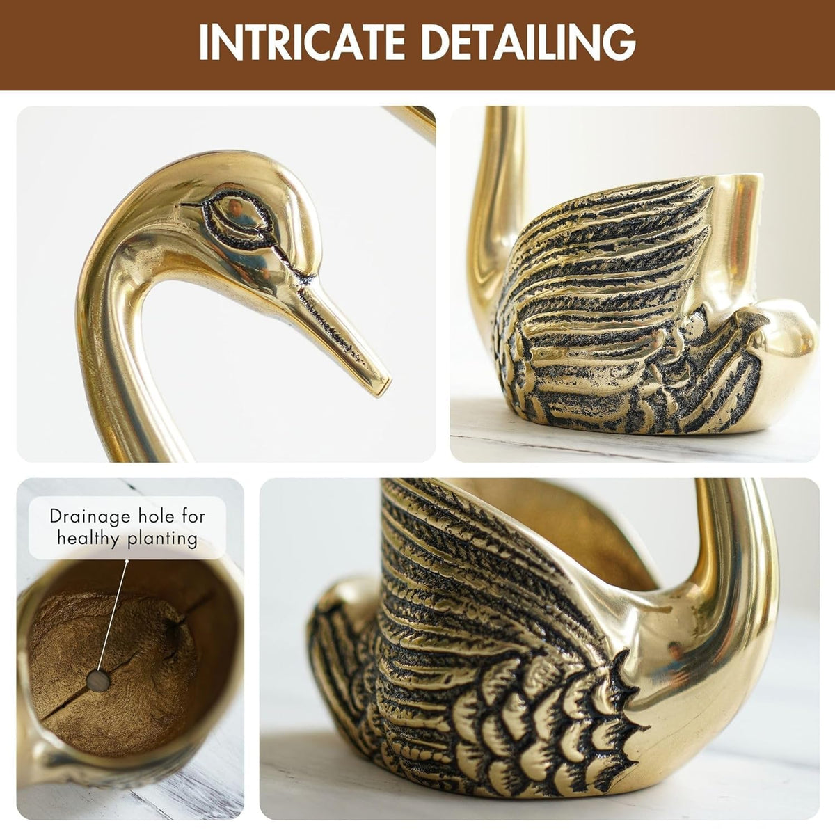 Pair of Swan Candle Holder, Gold