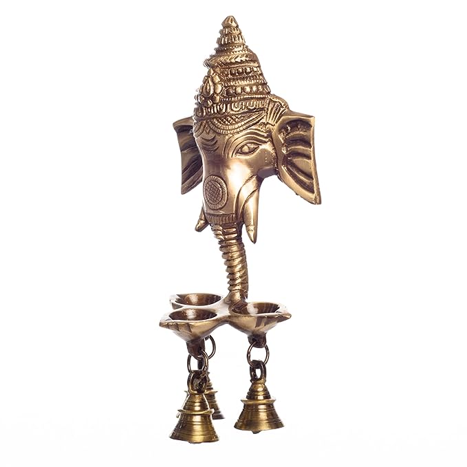 Ganesha Deepak with Bell Brass Wall Hanging