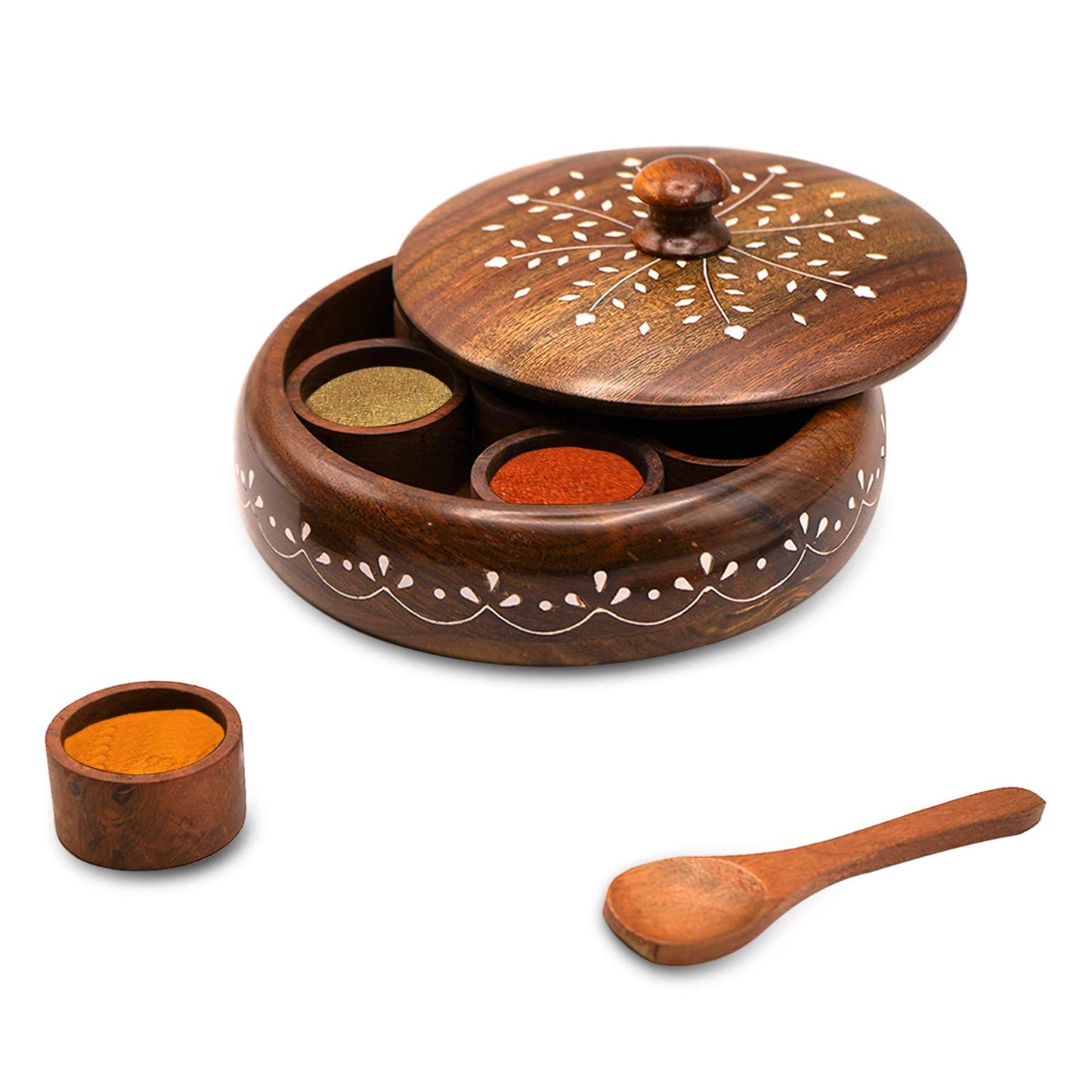 Spice box – Round with a Spoon