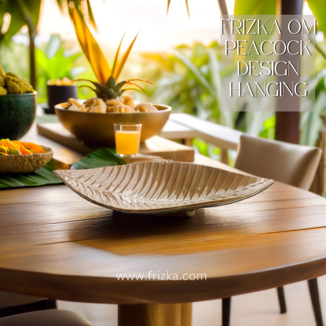 Frizka Leaf platter l Tray Leaf Platter l Large leaf platter Beige - 1 Piece