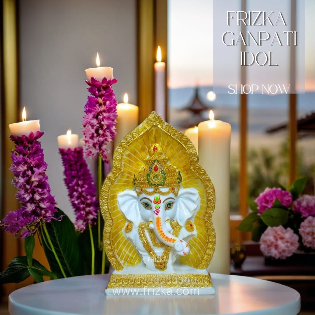 FRIZKA Leaf Ganesh for Home Decor Showpiece for Mandir Pooja 12 inches
