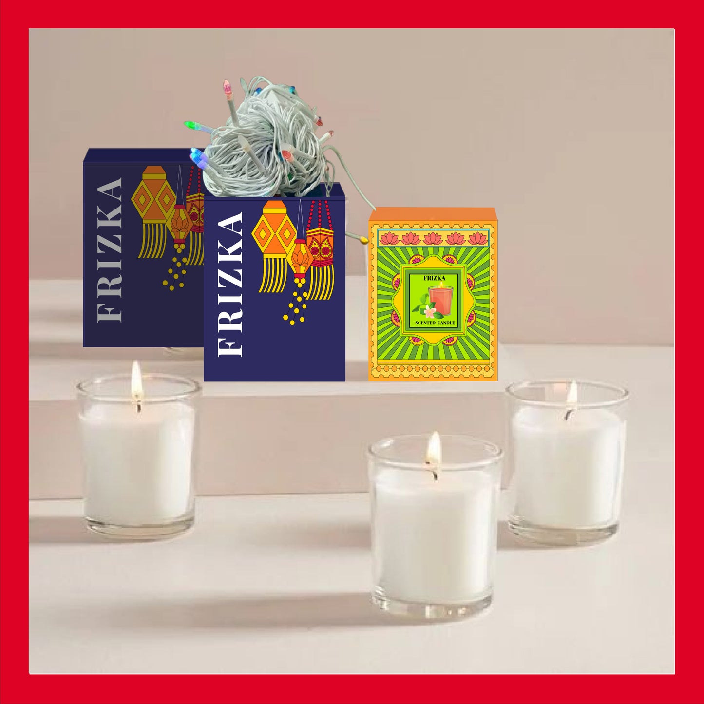 Frizka Happy Diwali Gift Box 2025 | Premium Festival Hamper with Incense, Diyas, Lights Laxmi Ganpati Murti, Decor & Candles | Diwali Pooja & Gifting Pack