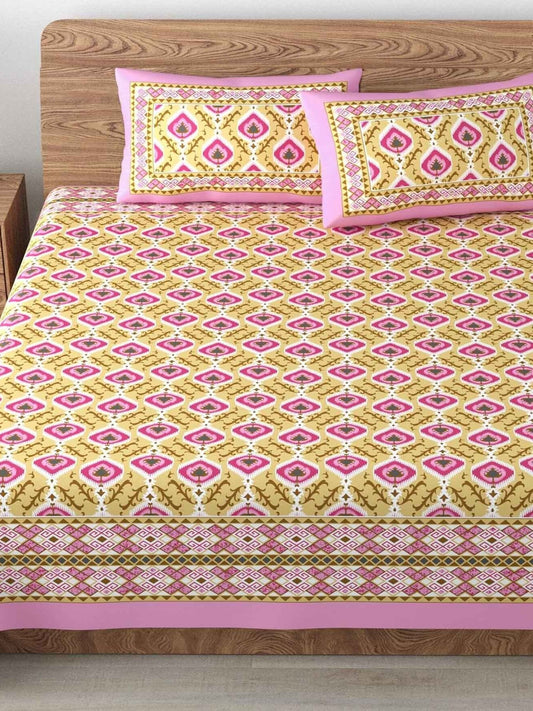 Jaipuri bedsheet King Size 100% Cotton with 2 Pillow Covers