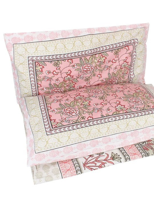 Jaipuri bedsheet King Size 100% Cotton with 2 Pillow Covers