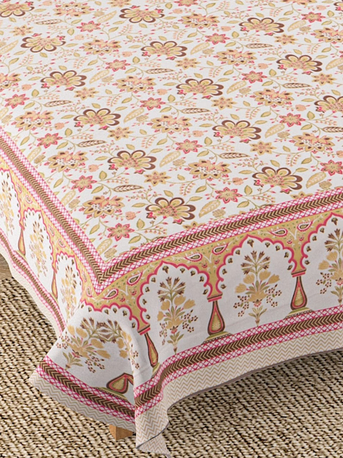 Jaipuri bedsheet King Size 100% Cotton bedsheet with 2 Pillow Covers