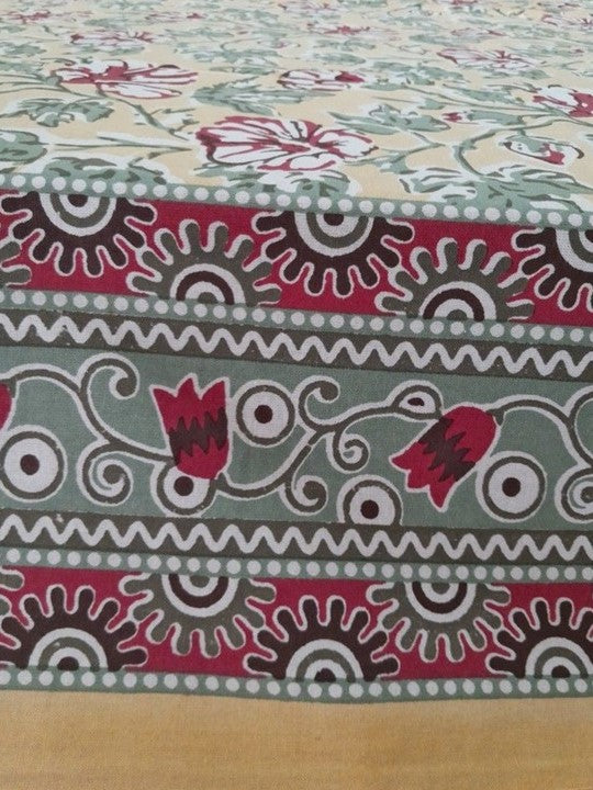 Jaipuri bedsheet King Size 100% Cotton with 2 Pillow Covers