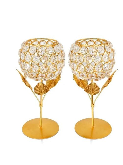 Crystal Tea Light Candle Holder - Set of 2