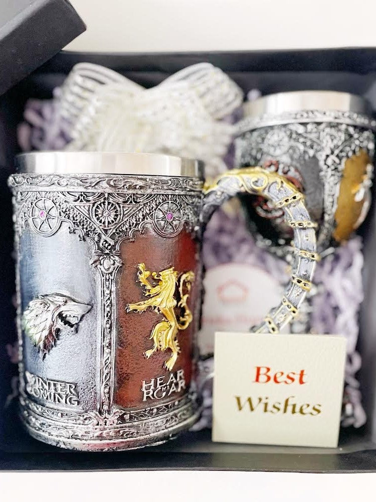 Frizka Game of Thrones 3D Beer Mug and Wine Glass Perfect for Your Game of Thrones Fan Friends
