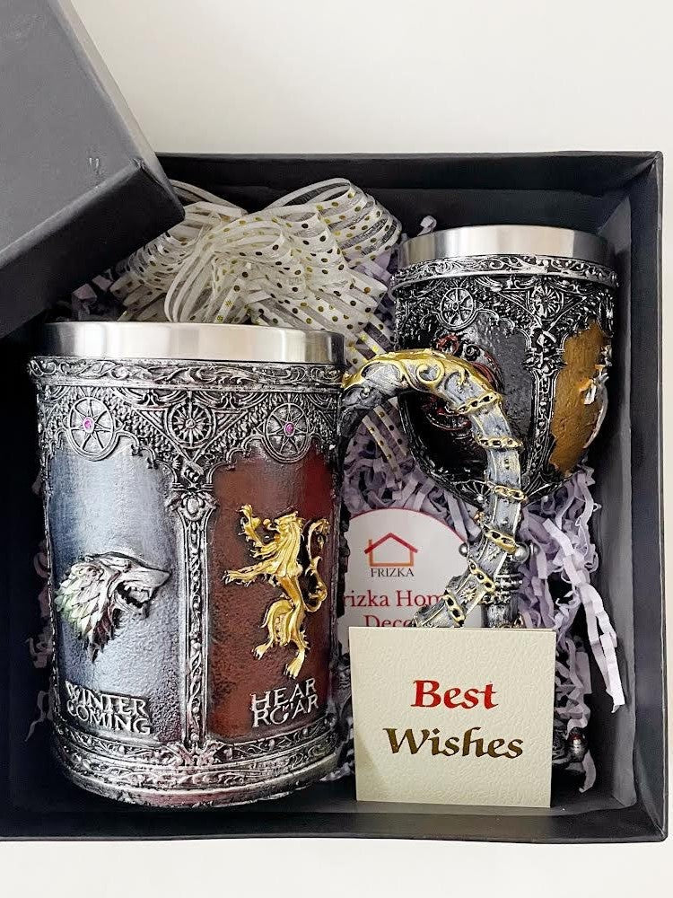 Frizka Game of Thrones 3D Beer Mug and Wine Glass Perfect for Your Game of Thrones Fan Friends