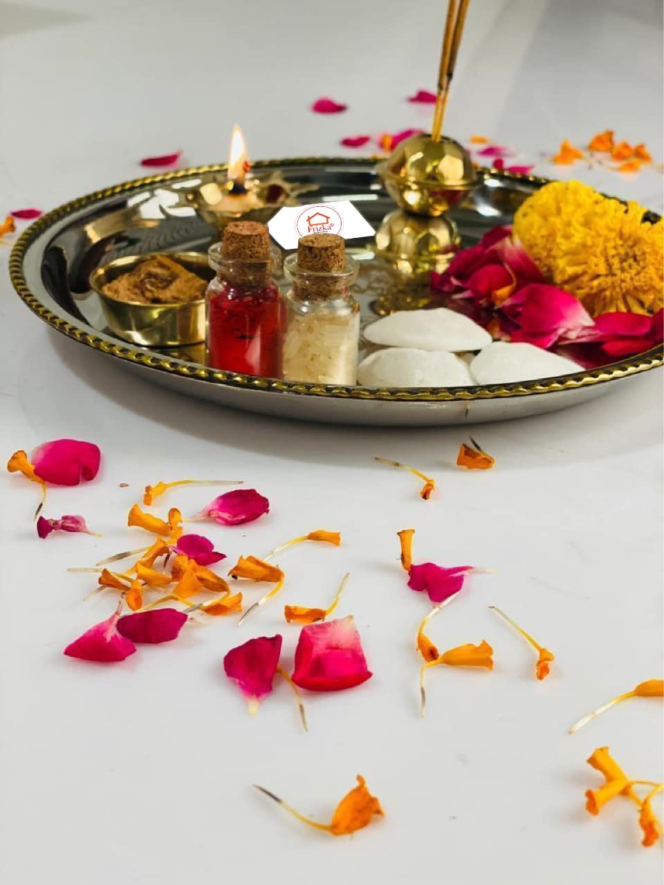 Metallic Puja Thaali - 9 inches Dia