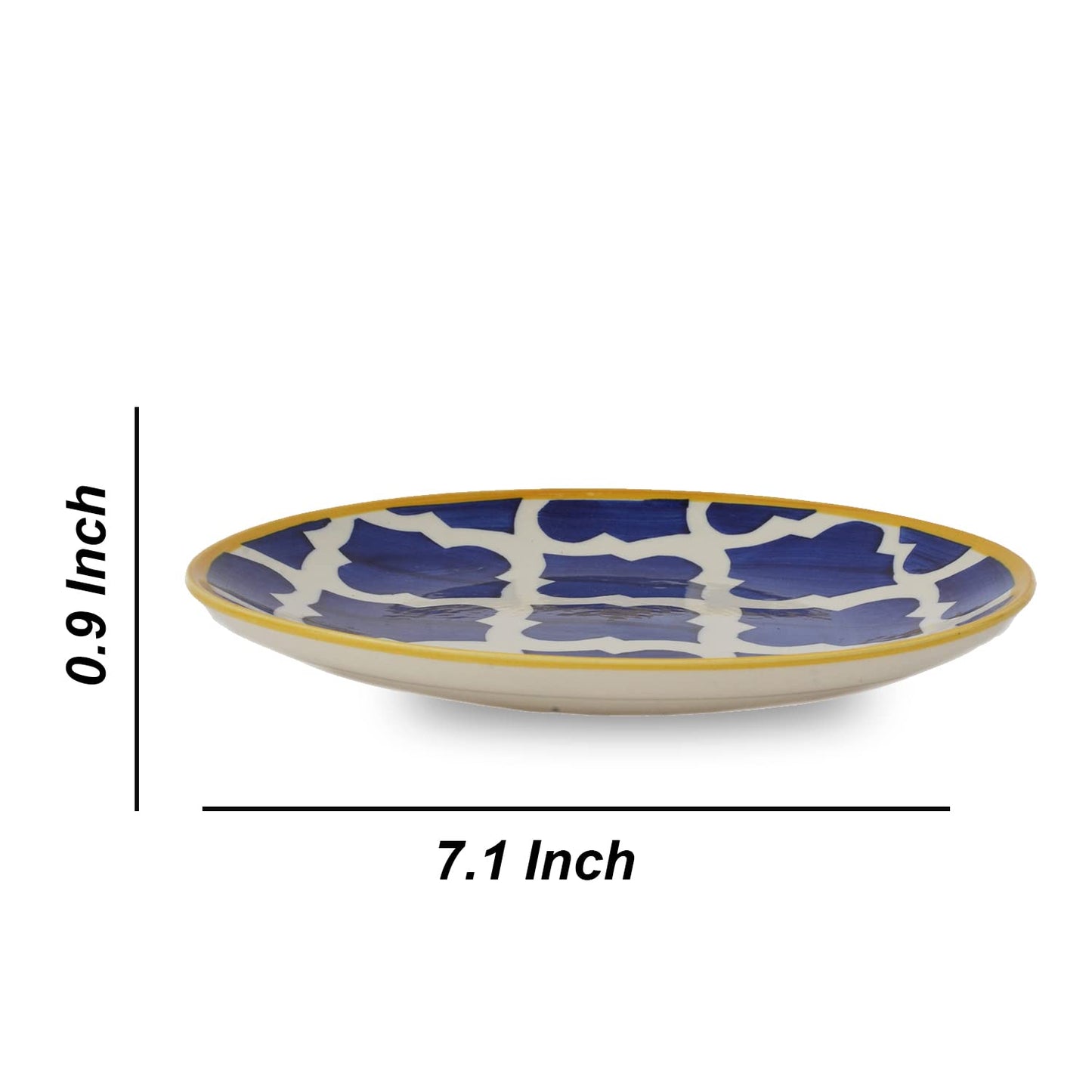 Frizka Moroccan Handpainted Ceramic Dinner Plates Set of 2 Ceramic Plates For Dinner and 2 bowls/katoris(10 Inch, Microwave Safe Plates & Dishwasher Safe) | Dinner Plates Ceramic - 4 Pieces