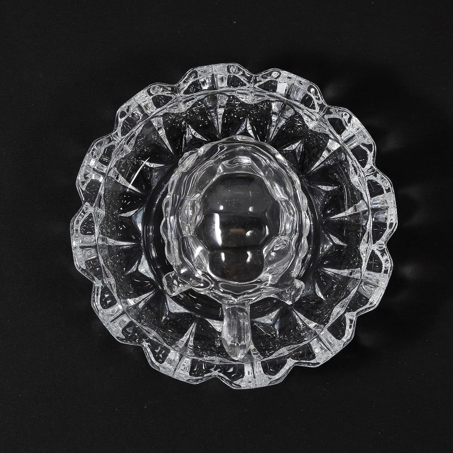 Crystal Turtle with Round leaf transparent plate