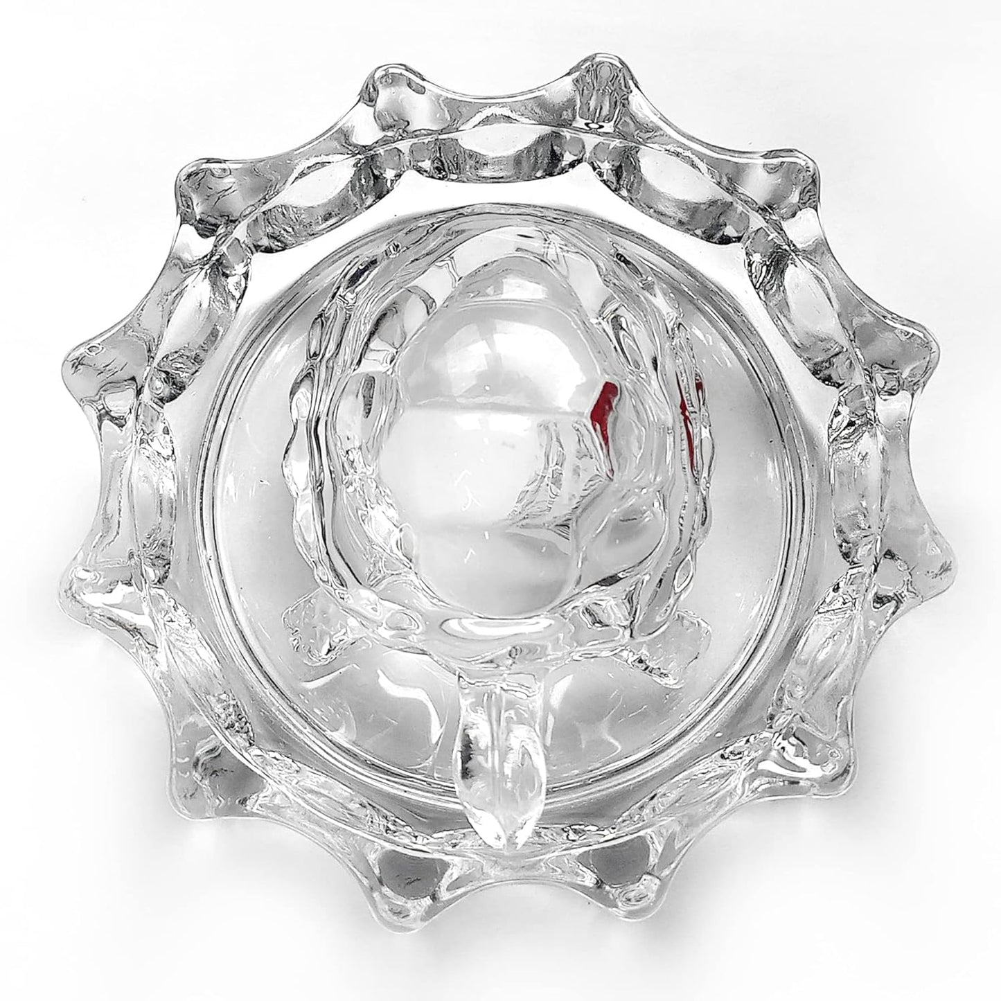 Crystal Turtle with Round leaf transparent plate
