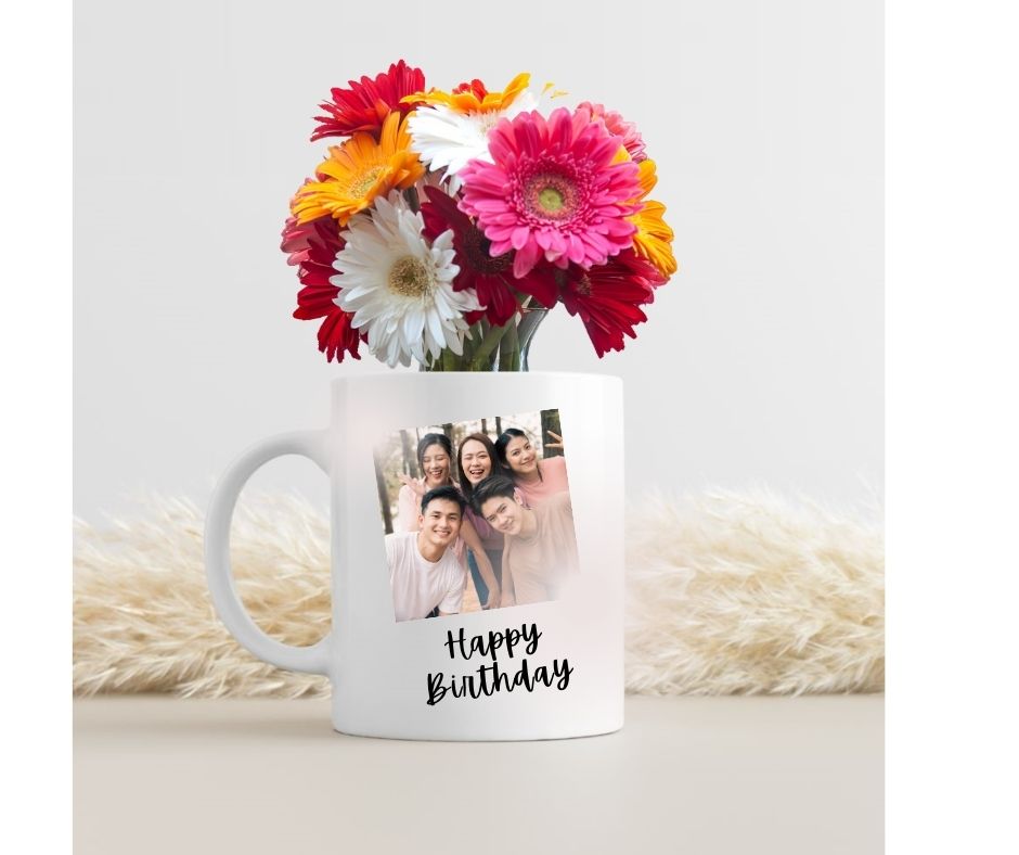 Birthday Personalized Mug and Flower Arrangements