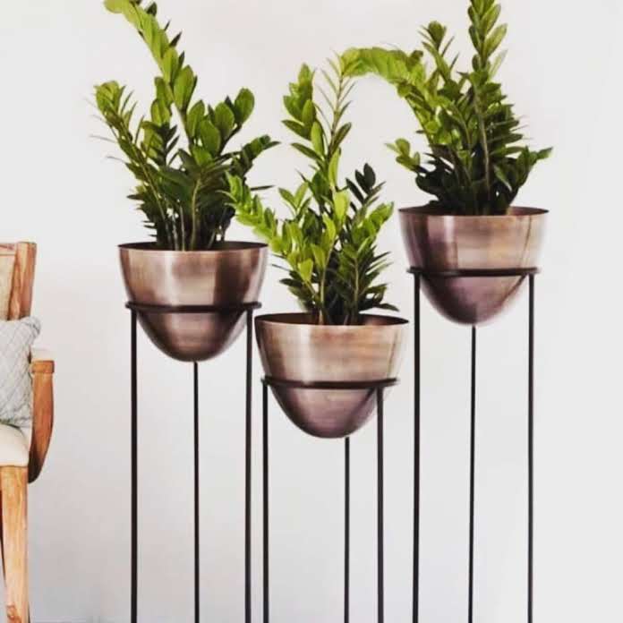 Metallic Planter Pot (Set of 3)- Copper