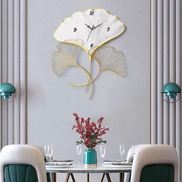 Ginko Leaf Clock Wall Art