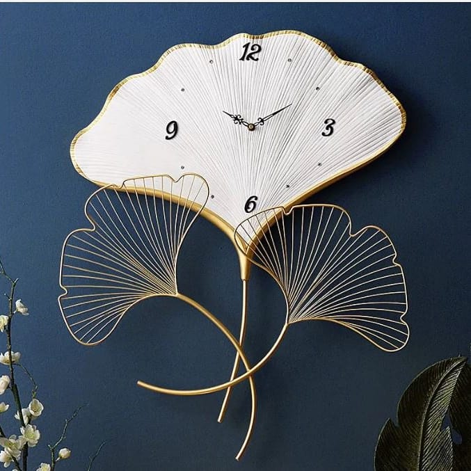 Ginko Leaf Clock Wall Art