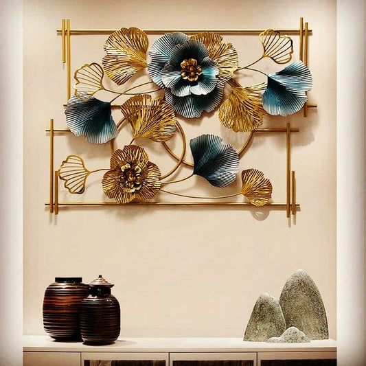 Compact Ginko Leaf Metal Wall Art