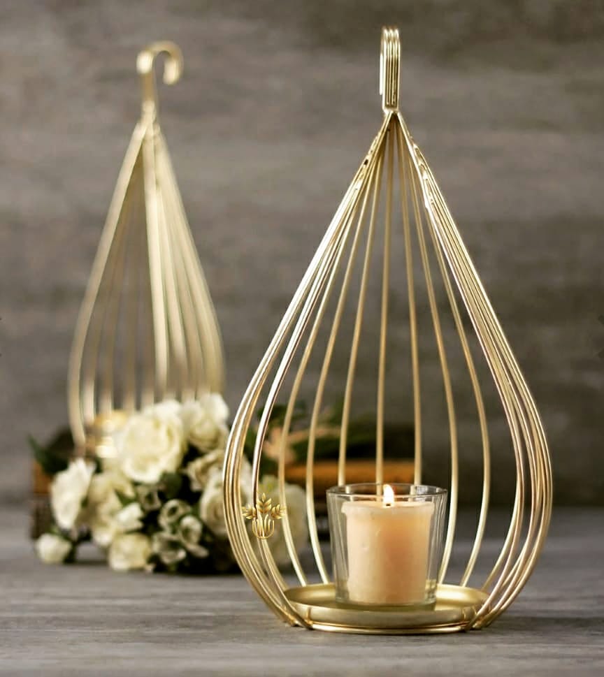 Bird Cage Design Tea Light Candle Holder - Set of 3