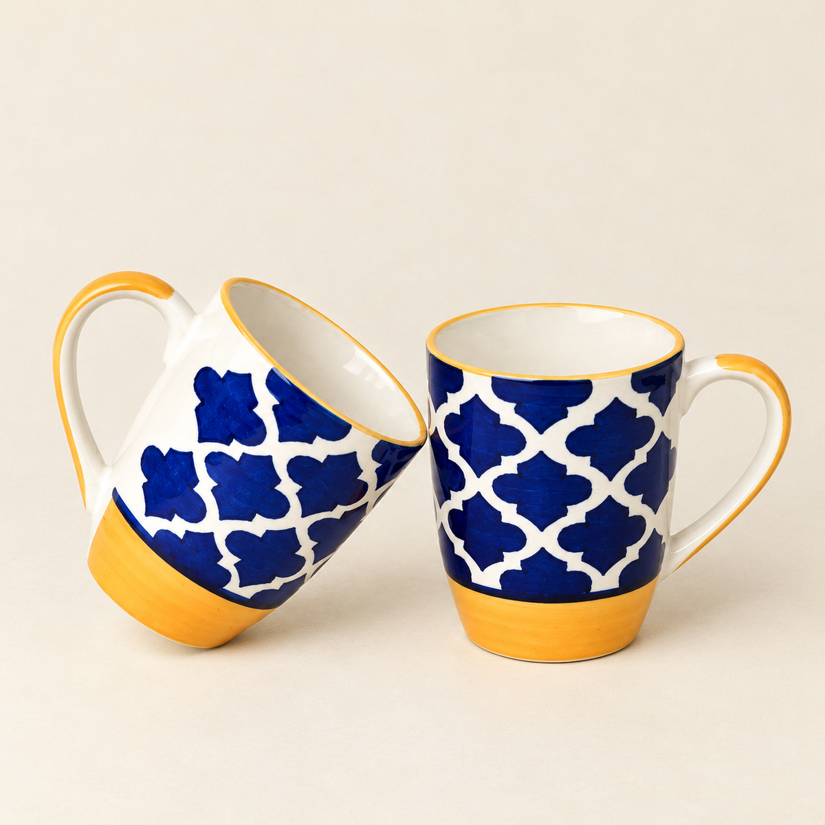Moroccan Ceramic Coffee Mugs Set of 2